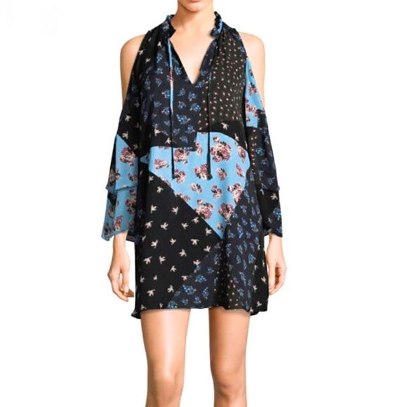 Parker Anastasia PatchworkCold-Shoulder Dress - Picture 2 of 7